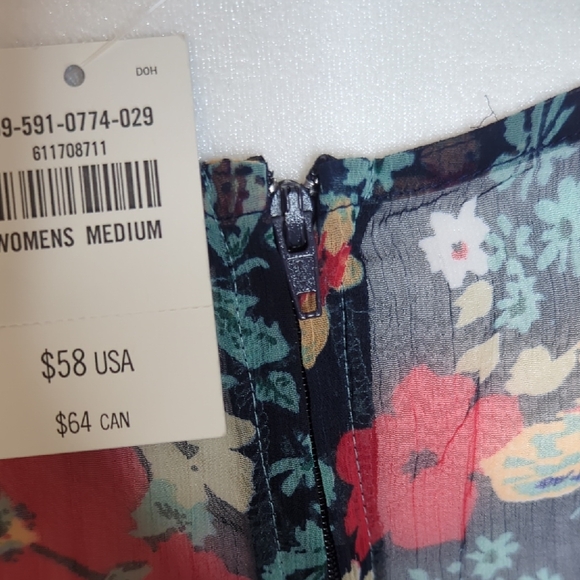 Abercrombie And Fitch Mixed Floral Panel Midi Dress in Teal and Navy - Picture 6 of 9